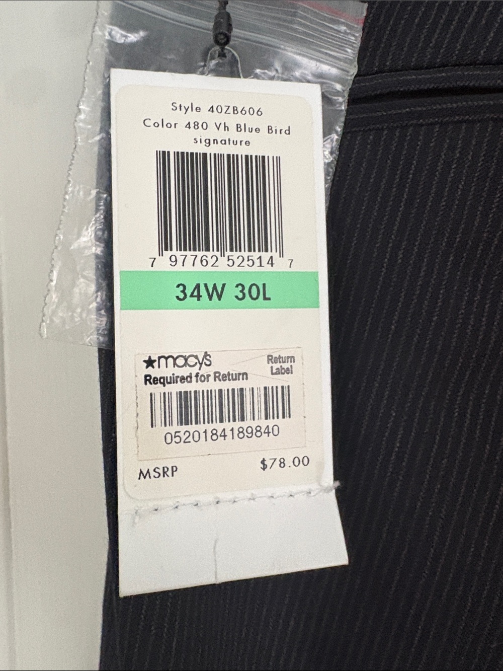 Calvin Klein Classic Straight-Leg Dress Pants in Dark Navy - Picture 6 of 8